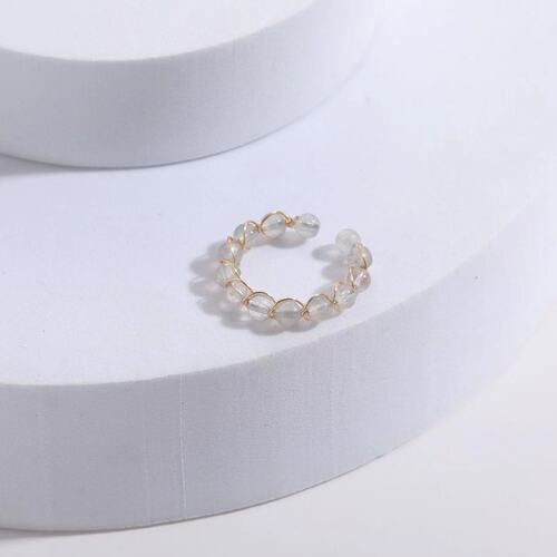 Korean Dongdaemun Colorful Tourmaline Garnet Moonstone Open Ring High-end Minimalist Unique Ring Finger Accessory