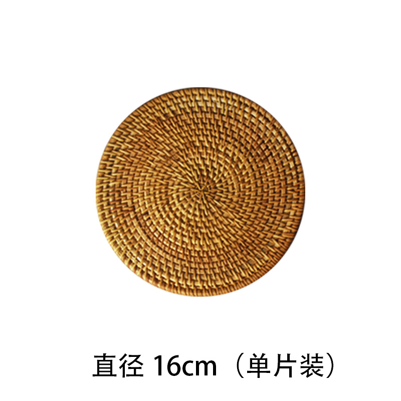 Tejido de caña artesanal almohadilla de taza de té tejido almohadilla de comedor creativa almohadilla de mesa almohadilla de platos almohadilla de aislamiento de calor