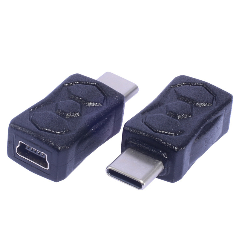 Three Mini USB female to Type C male Mini jack earphone speaker mobile phone charging adapter data cable
