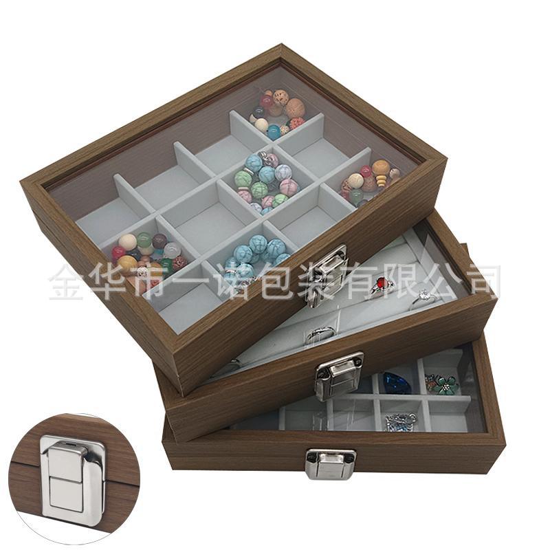 黑胡桃纹木质戒指12格24格珠宝首饰饰品美甲用品展示销售盒