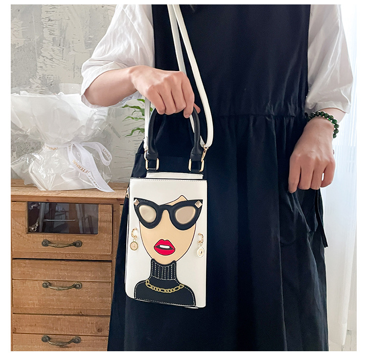 345g Weight Cotton Lining Material Sewing Thread Fashion Element Zipper Closure Type Single Shoulder Strap Strap Type Crossbody Bag Bags Type Casual, Shopping Occasion Pu Leather Material Human Pattern All Seasons Season Women's Gender Streetwear Style Square Shape Medium Size Women's Medium Pu Leather Human Streetwear Sewing Thread Square Zipper Crossbody Bag 2