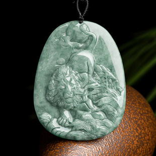Natural A-Grade Jade Lion, Lion Spirit Jade Pendant for Men and Women, Animal Domineering High-End Pendant Wholesale