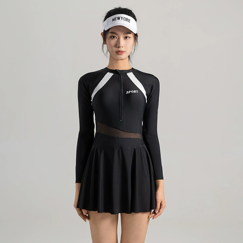 One-piece swimsuit for women 2025 new style hollow slimming conservative belly-covering slimming fashion resort hot spring swimsuit