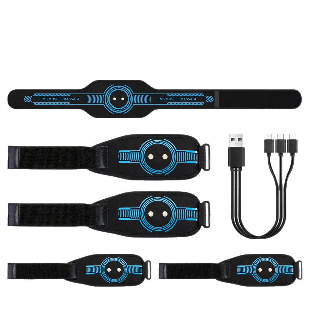 Cinturón de masaje abdominal EMS de cinco piezas, superventas transfronterizo, dispositivo de fitness abdominal, parche muscular abdominal, cinturón inteligente quemagrasas para fitness abdominal