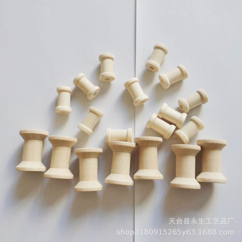 レトロな木製レトロな古いボビン手作りdiyボビン直径32*48mm木軸13*20mm.|undefined
