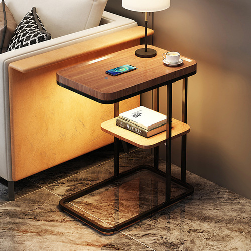 Sofa side table floor lamp living room wireless charging bedroom internet celebrity simple modern bedside shelf small side cabinet