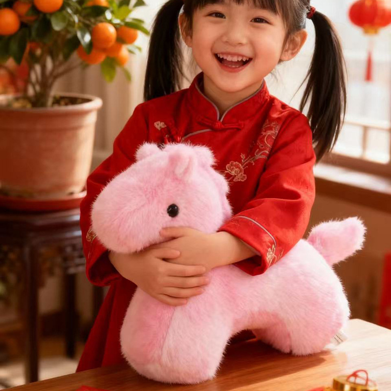 2026年马年吉祥物扎染炫彩马毛绒玩具生肖马属马儿童娃娃玩偶抱枕