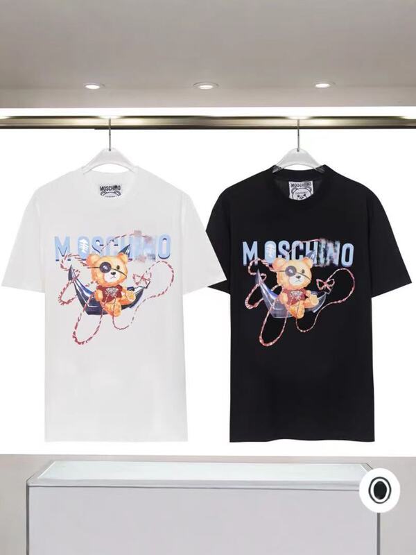 2025年ミュウミュウ MOSホームベアプリントロゴラウンドネック半袖Tシャツメンズトレンド新作の正しいバージョン|undefined