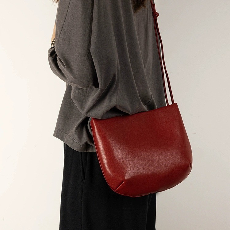 Gefini 2025 New Casual Versatile Cowhide Women's Bag Retro Shoulder Crossbody Fashion Saddle Bag - Thumbnail 3