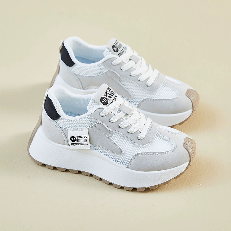 Летние женские туфли новые дышащие полые сетчатые туфли для детей ins корейские дикие кроссовки на толстой подошве повседневные ботинки для папы