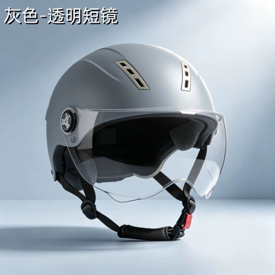 men, summer sun protection half helmet, Motosiklet kaskı (dəbilqə) - x9-gray-transparent-short-mirror