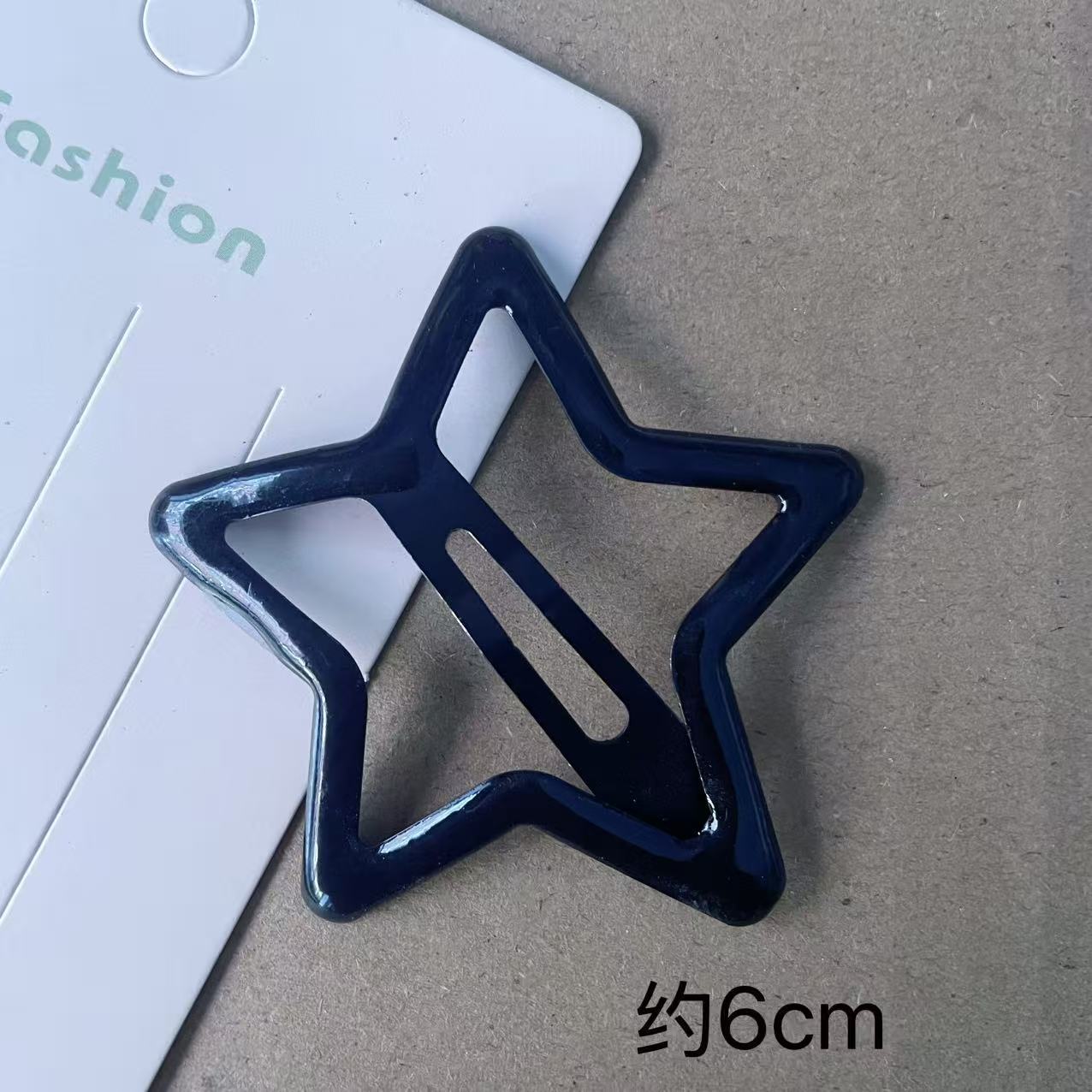 6CM Large Dopamine Candy Color Star Hair Clip Girls Side Bangs Hairpin BB Clip Teen Cute Clip