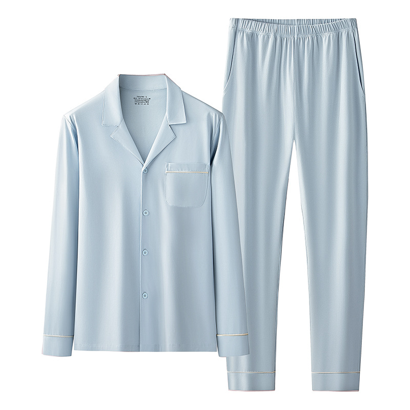 Primavera y verano El traje de pijama de rebeca delgada para mujer de mezcla de algodón modal de seda puede salir a casa en stock transfronterizo