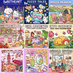 跨境亚马逊独立站成人儿童coloring book涂色填色书本涂鸦绘画本