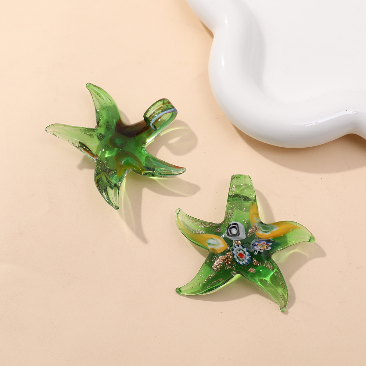 1g Weight Pendant Jewelry Making Type Charms, Earrings, Necklace Classification 1 Piece Quantity glass Material Starfish, Ocean Pattern All Seasons Season Marine Style Style 1 Piece Glass Starfish Ocean Pendant Charms Earrings Necklace 5