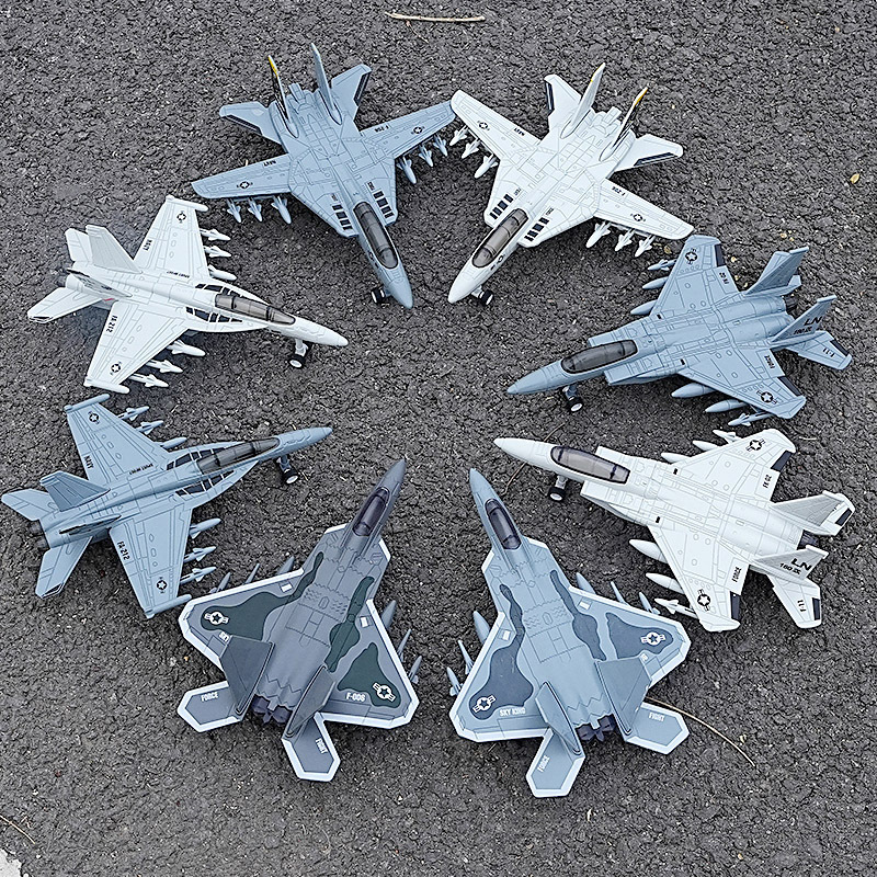 Merkey Alloy Aircraft Model F14 F15 F18 F22 Fighter Fighter Back Force Acousto-Optic Toy Simulation Aircraft Model