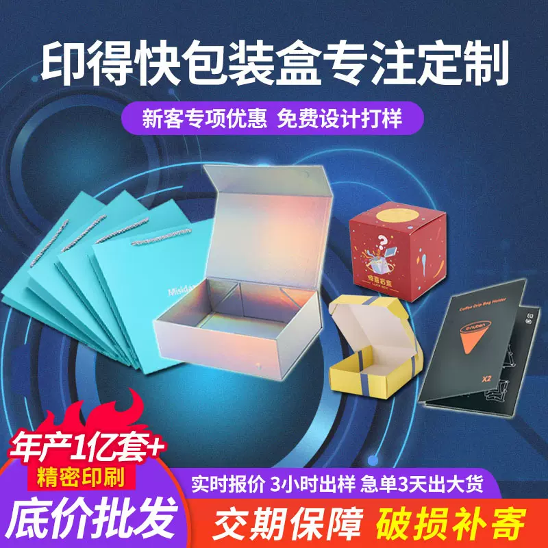 盲盒空盒子化妆品精油包装盒定制彩盒小批量现货白卡盒设计感礼盒