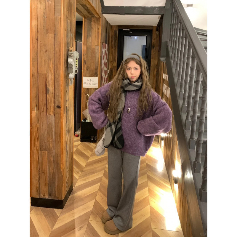 新品菠萝纹毛衣2025春季新款多巴胺软糯套头针织衫打底外穿女|undefined