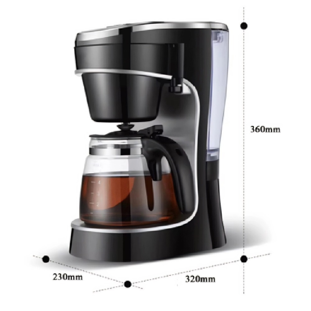 750W 0.72L con función de temporización cafetera cafetera tipo goteo con pantalla de filtro cafetera americana