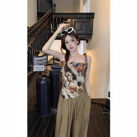 西双版纳扎染露背吊带背心女夏外穿泰式云南穿搭三亚海边肚兜上衣