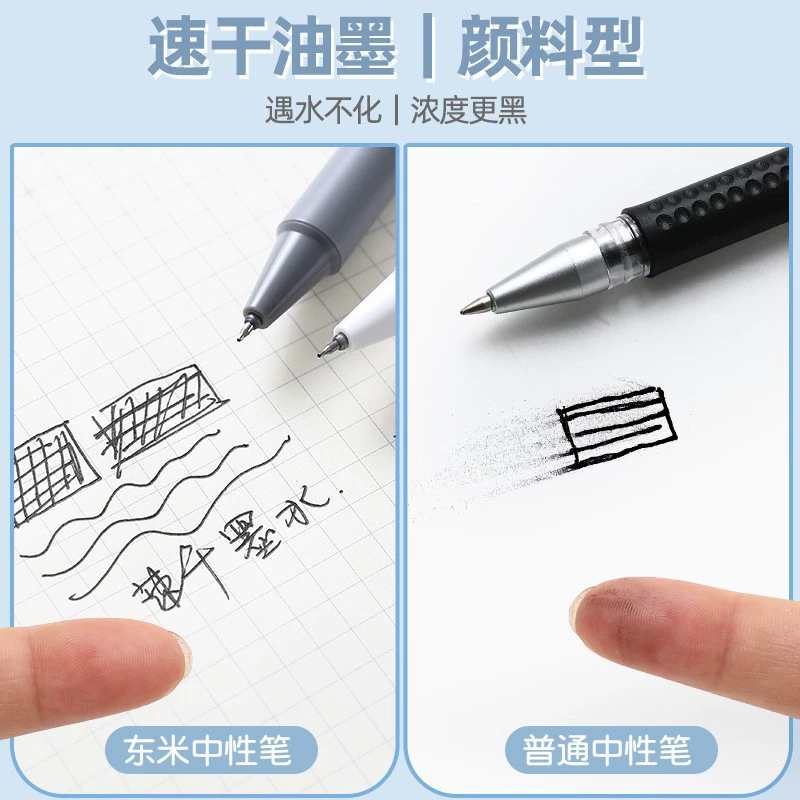 Minimalistic black quick dry rollerball pen for students, 0.5mm