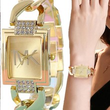 新款热销款手链表百搭时尚石英手表创意镂空镶钻潮流方形女士手表