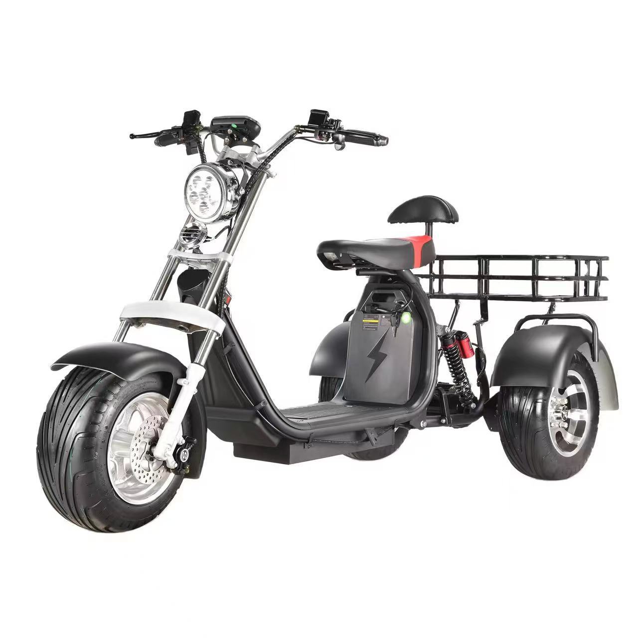 Cross-Border Harley Electric Tricycle with Wide Tires for Off-Road Use, Msds Lithium Electric Scooter, Two-Wheeled Adult Skateboard Scooter