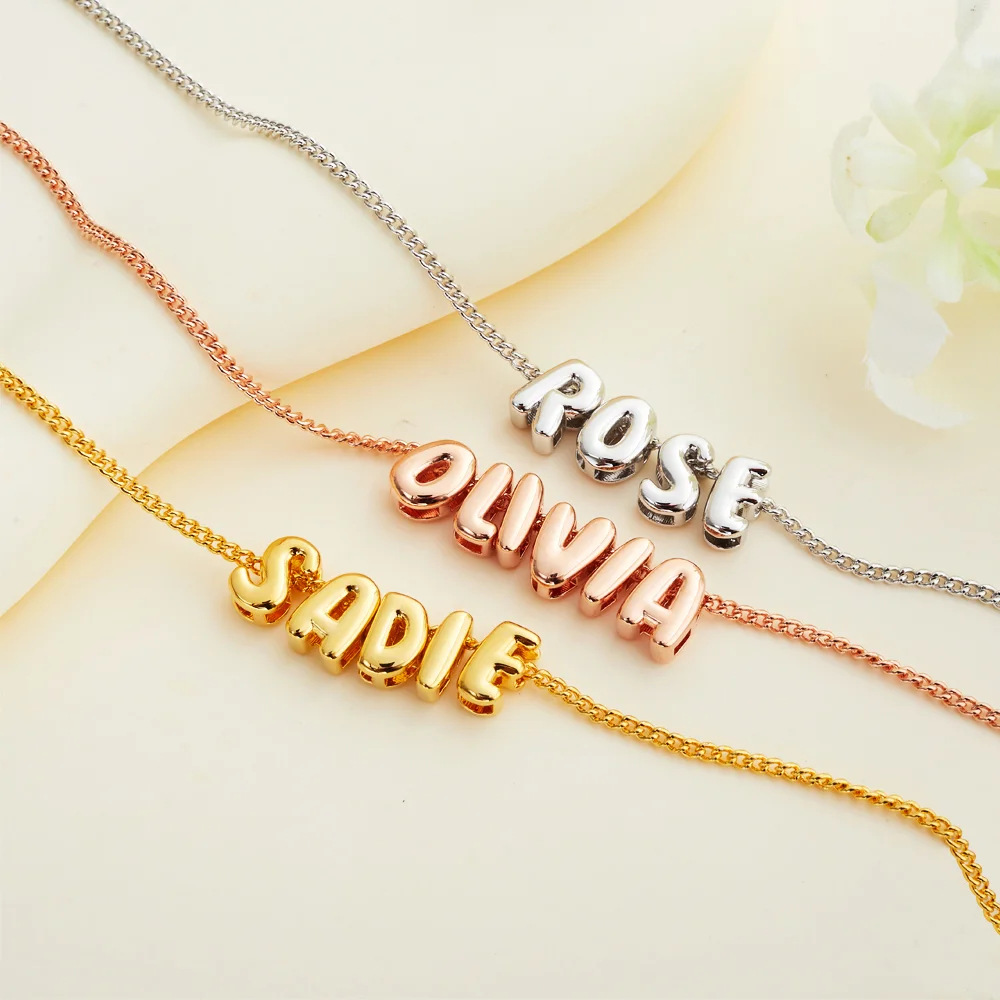 Copper Material 1 Piece 7*10mm Copper 18K Gold Plated Letter Polished Beads