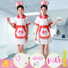 跨境兒童醫生護士服cosplay職業體驗游戲表演服 萬聖節演出服裝