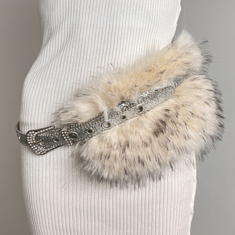 Rhinestone Mao Mao stitching belt shiny Mao Mao belt new Y2K all-match pin buckle corns hot girl belt