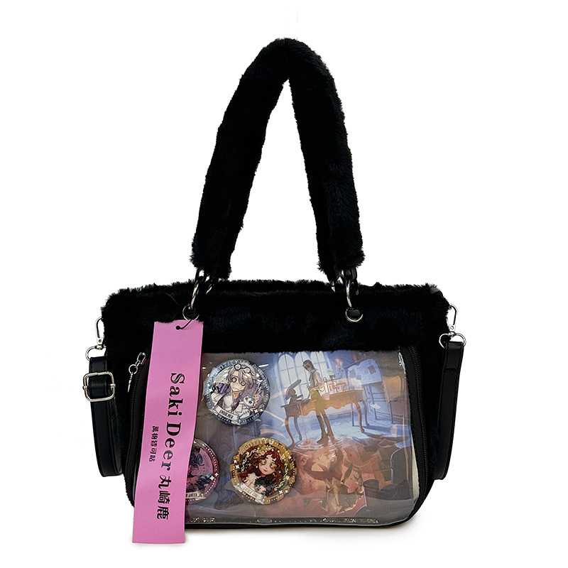 새로운 스타일의 봉제 가방 여성 대용량 통증 가방 학생 클래스 휴대용 어깨 가방 소녀의 올 매치 양면 마오 마오 마오 백