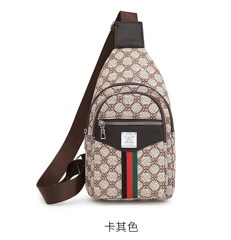 Cross-border chest bag, men's crossbody bag, travel shoulder bag, large-capacity leather bag, sports small backpack, multi-functional men's bag undefined