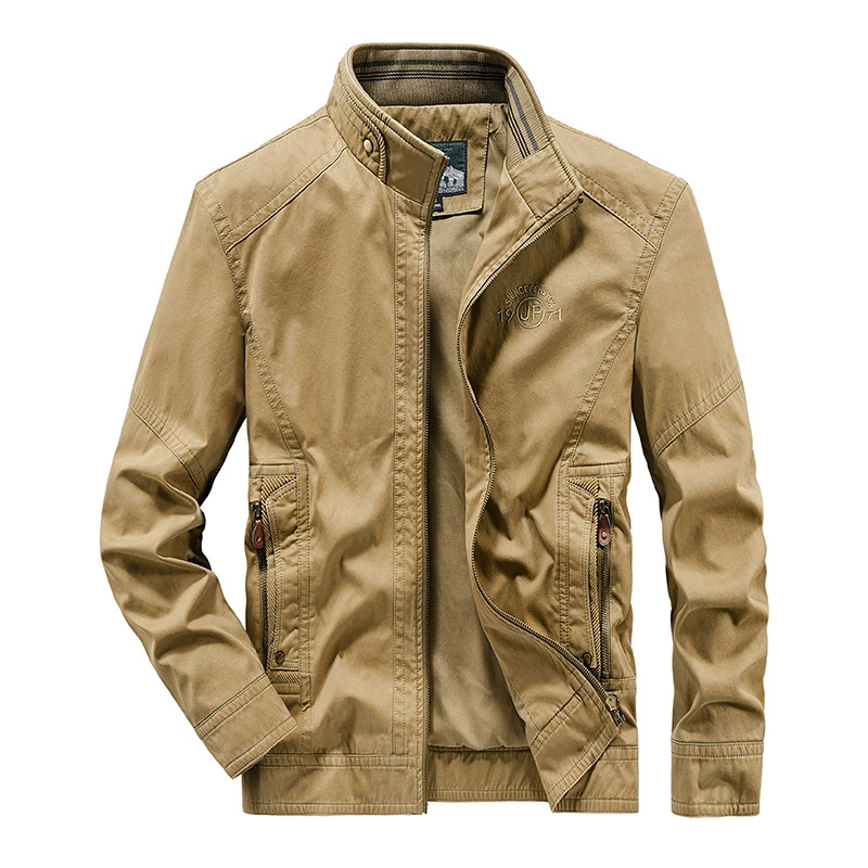 2022 Осенняя новая мужская куртка среднего возраста, пальто на молнии, топ с длинными рукавами, повседневная мужская куртка 9035