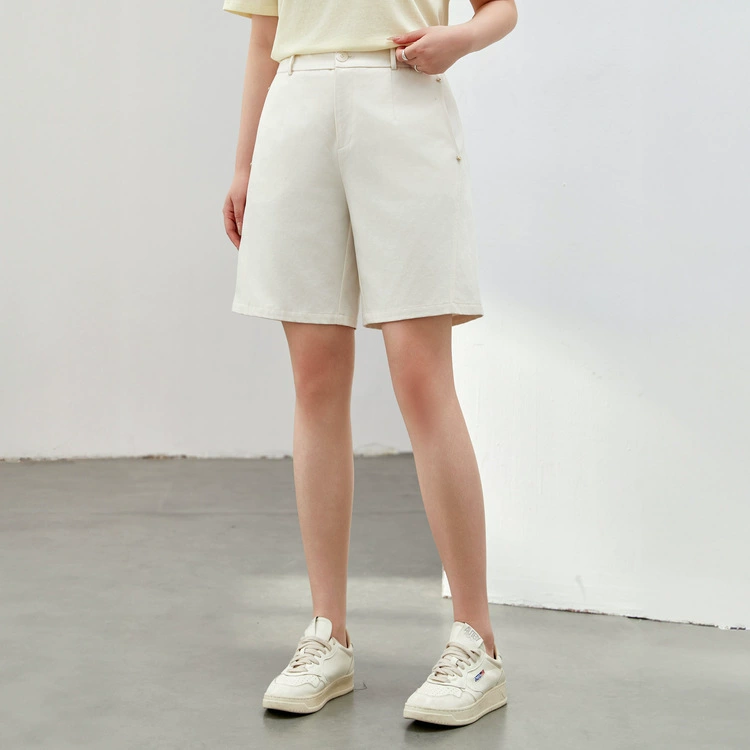 [Шорты-бермуды] Брюки-пятиугольники из смеси хлопка и лиоцелла с эластичной резинкой на талии, тонкие и яркие, большие размеры, летняя одежда толщиной мм