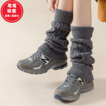 袜套堆堆袜秋冬加厚款女生保暖百搭纯色冬季小腿袜套松口袜套针织