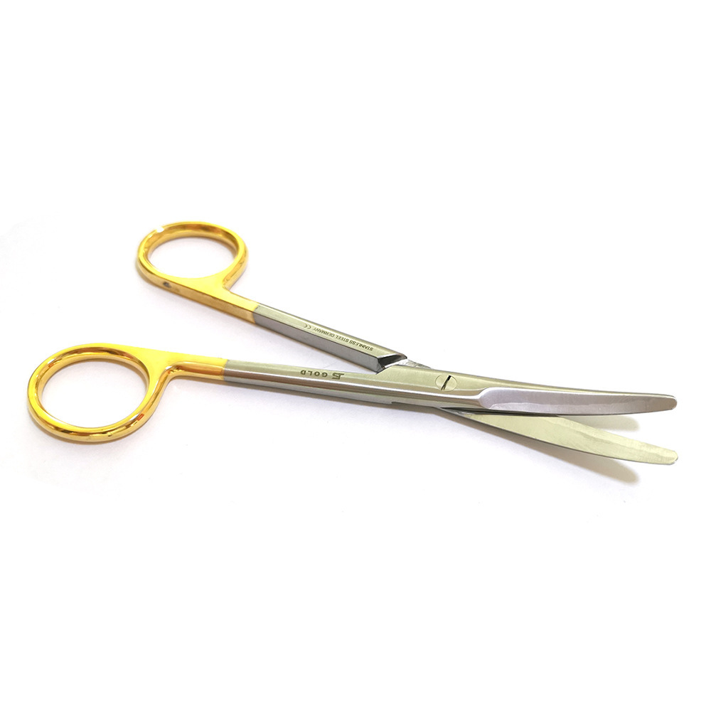 不锈钢金柄钝头手术剪粗纱剪否none14.2cm精细抛光不锈钢142直头4