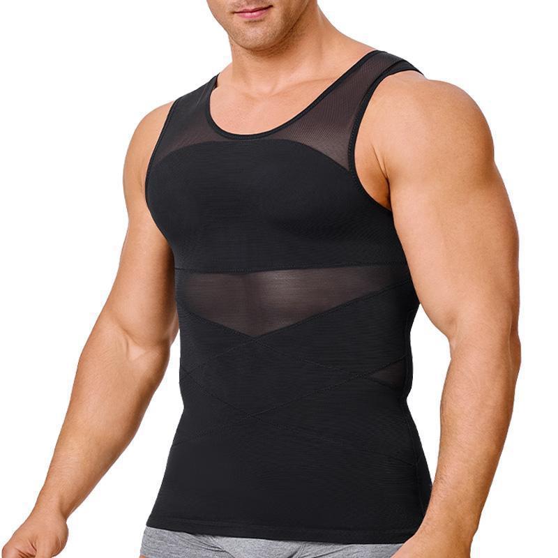 T6947 On behalf of Cross border new pattern shape jacket Sleeveless T-shirts Mesh High elasticity