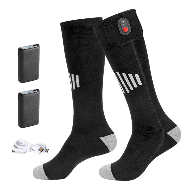 Calcetines térmicos, calcetines cálidos de invierno para hombres y mujeres, calentadores de pies de calentamiento rápido, calcetines con calefacción eléctrica, calentadores de rodilla de tubo largo para exteriores image 6