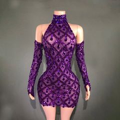 亚马逊热卖挂脖菱形亮钻爱豆舞台打歌服生日party写真集时尚