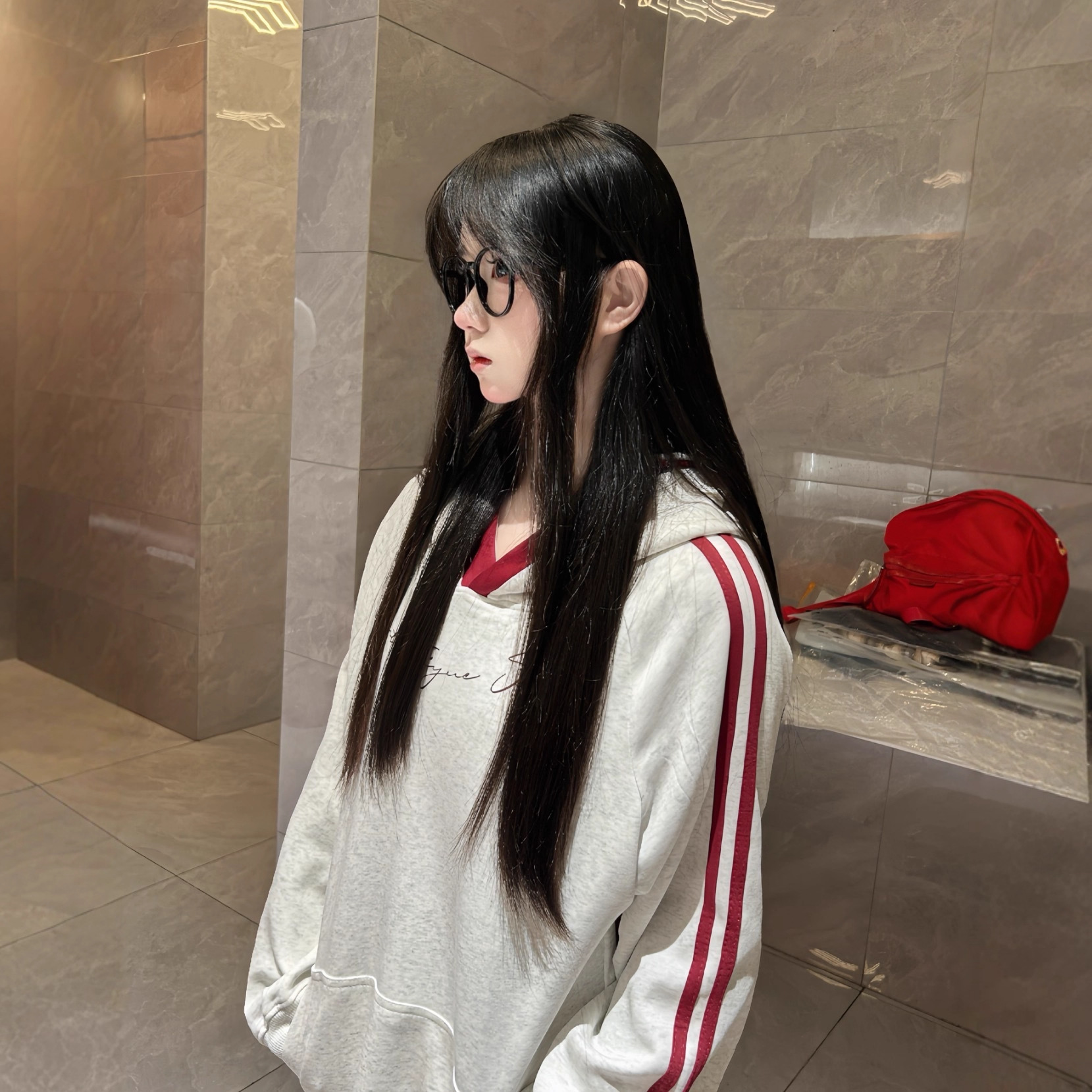 美式复古两条杠字母刺绣连帽卫衣女秋冬宽松慵懒风情侣上衣外套潮