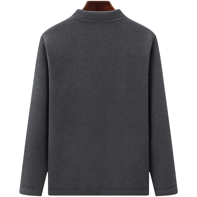 중·노년 남성 벨벳 가디건 따뜻한 노인용 상의, 헐렁한 아우터, 아빠 겨울옷, 두툼한 코트와 면코트