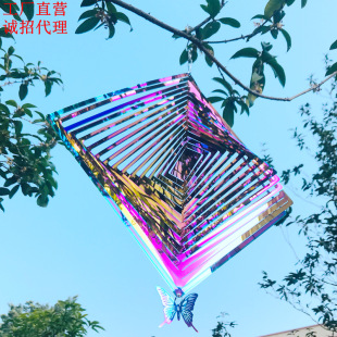 Wind chime supply cross-border rotating wind turn stainless steel creative personality multi-layer three-dimensional diamond home indoor and outdoor wind chime