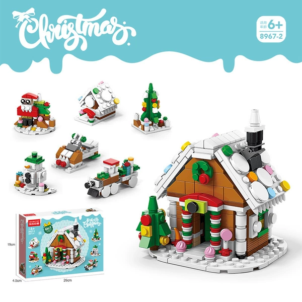 6-in-1 Christmas Snow House-307 blocks of blocks