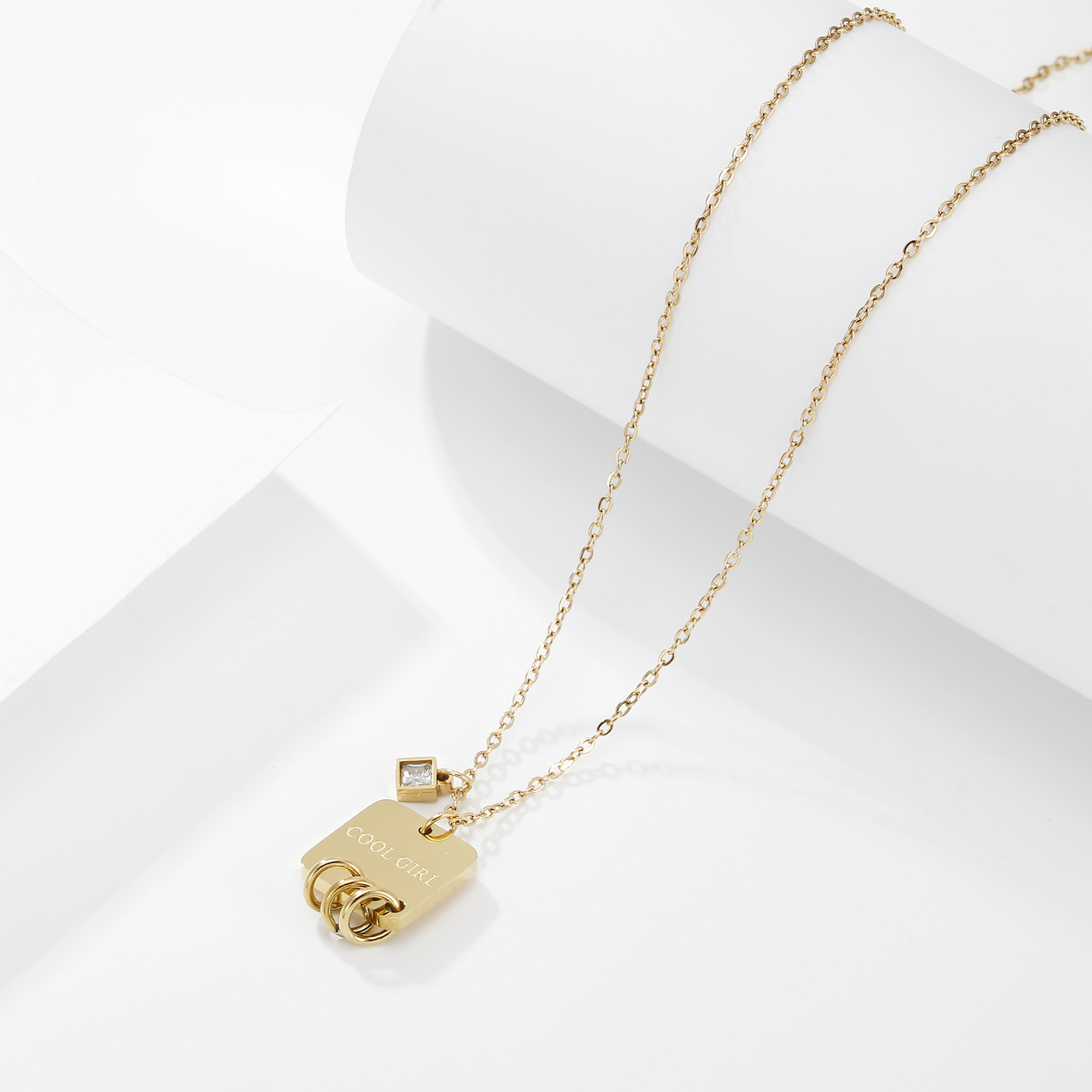 Modern Style Geometric Titanium Steel Necklace Plating Stainless Steel Necklaces