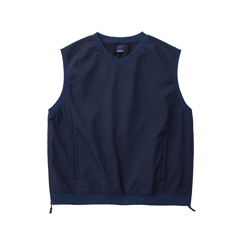 TKPA Japanese-style streetwear brand&mdash;designer v-neck pullover vest, Instagram-inspired men's functional oversized retro sports waistcoat.
