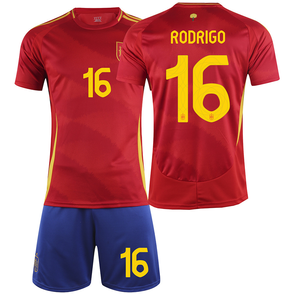 thumbnail image 1 of 24 Camiseta de la Copa de Europa de España No. 19 Yamal 26 Pedri 7 Morata No. 9 Traje de camiseta de fútbol Garvey, 1 of 5