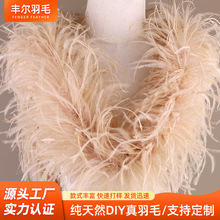 彩色5层加厚鸵鸟毛条长毛鸵鸟羽毛条拉丁服礼服diy手工服装辅料
