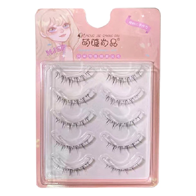 Linda pestaña Shangpin versión de dibujos animados Mao Liu dulce fresco inferior pestaña transparente tallo suave y cómodo segmentado maquillaje desnudo japonés ZX07