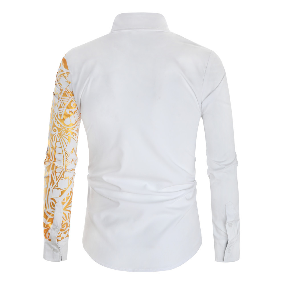 Slim Fit Type Wholesale Men's British Style Ditsy Floral Long Sleeve Men's Tops