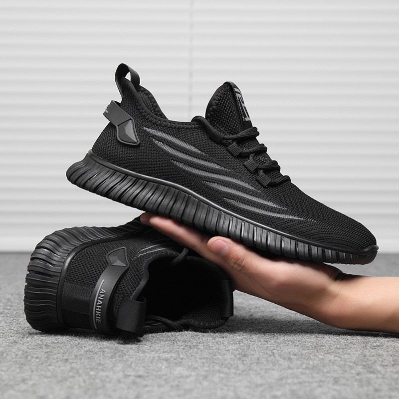 飞织运动男鞋2025新品休闲鞋子男韩版百搭网鞋飞织圆头椰子鞋透气